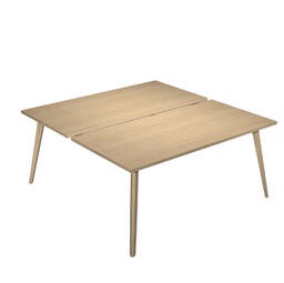 [92476] Scrivania a 2 postazioni contrap. 180x166cm Rovere/Rovere Woody