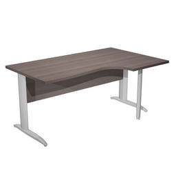 [94826] Scrivania Compact Destro 160x60/80/100cm p. frassino tosc. f. vern. cromo Easy