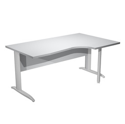[94824] Scrivania Compact Destro 160x60/80/100cm p. grigio fianchi vern. cromo Easy