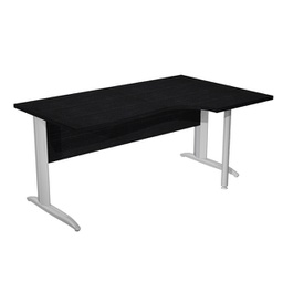 [94823] Scrivania Compact Dx 160x60/80/100cm nero venato frassino f. vern. cromo Easy