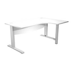 [94429] Scrivania Compact DX fianco met. + supp.met. mod. panel L160cm Bianco AgorA' D.