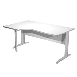 [94827] Scrivania Compact Sinistro 160x60/80/100cm bianco fianchi vern. eff. cromo Easy