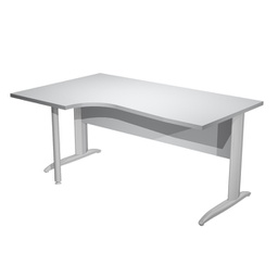 [94831] Scrivania Compact Sx 160x60/80/100cm grigio f. vern. eff. cromo Easy