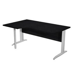 [94830] Scrivania Compact SX 160x60/80/100cm nero venato frass. f. vern. eff.cromo Easy