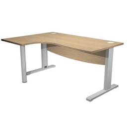 [82955] Scrivania Compact SX fianco a L metallo L160cm Rovere - AgorA' Direction