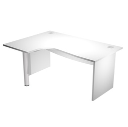 [94428] Scrivania Compact SX fianco melam. + supp.met. L180cm Bianco - AgorA' Direction