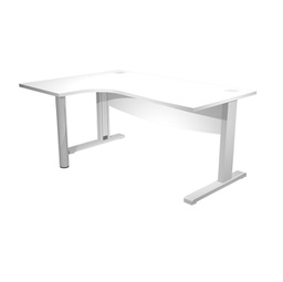 [94430] Scrivania Compact SX fianco met. + supp.met. mod. panel L160cm Bianco AgorA' D.