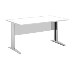 [89528] Scrivania lineare 120X80cm Bianco - fianchi vernic. effetto cromato EASY