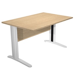 [89533] Scrivania lineare 120X80cm Rovere - fianchi vernic. effetto cromato EASY