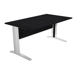 [74358] SCRIVANIA LINEARE 140X80cm NERO VENATO - fianchi vernic. effetto cromato EASY