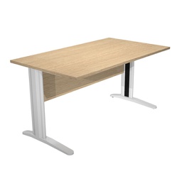 [89526] Scrivania lineare 140X80cm Rovere - fianchi vernic. effetto cromato EASY