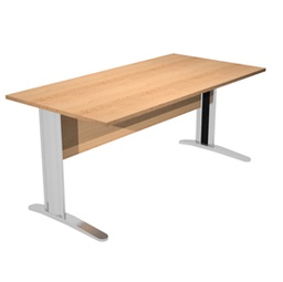 [74352] SCRIVANIA LINEARE 160X80cm FAGGIO - fianchi vernic. effetto cromato EASY