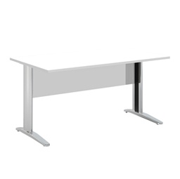 [74360] SCRIVANIA LINEARE 80X80cm BIANCO - fianchi vernic. effetto cromato EASY