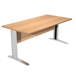 [74362] SCRIVANIA LINEARE 80X80cm FAGGIO - fianchi vernic. effetto cromato EASY