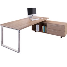 [74296] SCRIVANIA MANAGER 180X90cm c/mobile servizio rev. CILIEGIO AR. - PRESTIGE METAL