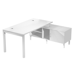 [94473] Scrivania mobile servizio portante desktop 140x80cm h72,5cm bianco AgorA'