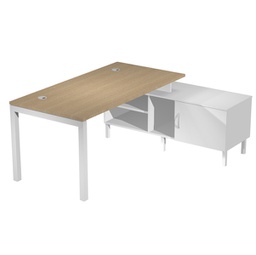[94474] Scrivania mobile servizio portante desktop 140x80cm h72,5cm rovere AgorA'