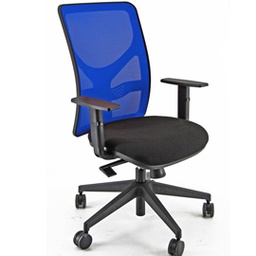 [76656] SEDIA OPERATIVA PNA NERO e RETE BLU c/bracc.