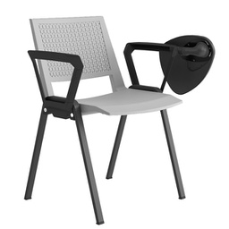 [96596] Seduta attesa Kentra KEV grigio con braccioli fissi+tavoletta