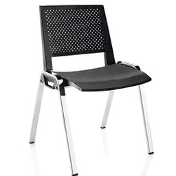 [68350] SEDUTA ATTESA Kentra NERO senza BRACCIOLI