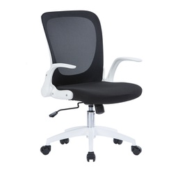 [92347] Seduta operativa Jackson struttura bianca rete nera c/bracc.