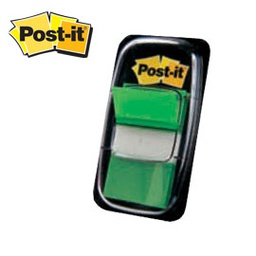 [32045] SEGNAPAGINA Post-it® 680-3 VERDE 25.4X43.6MM 50FG INDEX