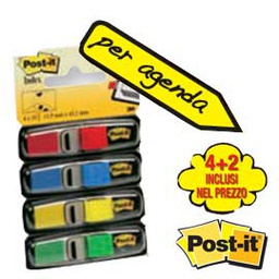 [61851] SEGNAPAGINA Post-it  PACK 4+2 BLISTER 140 INDEX MINI IN 4 COLORI CLASSICI