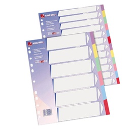[29182] Separatore in cartoncino neutro con 12 tasti colorati 225gr f.to A4 KING MEC