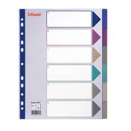 [49632] Separatore in PPL traslucido 6 tasti f.to A4 MAXI 24,5x29,7cm ESSELTE