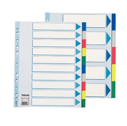 [45651] Separatore neutro in PPL 10 tasti colorati f.to A4 MAXI 24,5x29,7cm ESSELTE