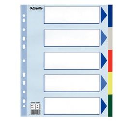 [45650] Separatore neutro in PPL 5 tasti colorati f.to A4 MAXI 24,5x29,7cm ESSELTE