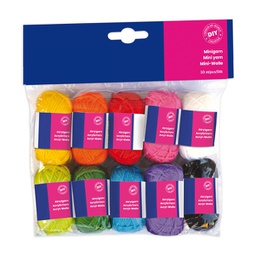 [91571] Set 10 matasse 100 acrilico lung. 36mt colori assortiti Cwr