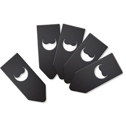 [80243] SET 10 TARGHETTE NERE per BOTTIGLIA 6,5x16cm Securit