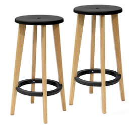 [92343] Set 2 sgabelli Woody Nero/Faggio Paperflow