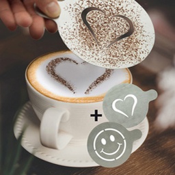 [86926] Set 2 stencil per caffE' ''CUORE + SMILE'' Securit