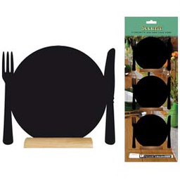[74562] SET 3 MINI LAVAGNE SEGNAPOSTO Silhouette 'PIATTO' Securit