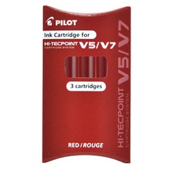 [68103] SET 3 REFILL ROLLER HI-TECPOINT V5-V7 RICARICABILE ROSSO BEGREEN PILOT