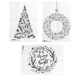 [86925] Set 3 stencil su foglio A2 a tema ''NATALE'' Securit