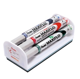 [86849] Set 4 marcatori Maxiflo MWL5S 4mm assort. + cancellino Pentel