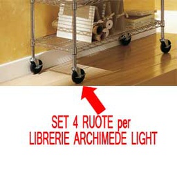 [71228] SET 4 RUOTE per LIBRERIE ARCHIMEDE LIGHT