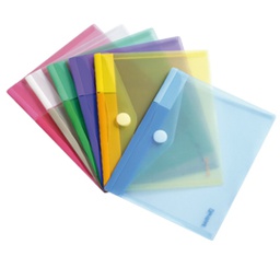 [80324] SET 6 BUSTE PP CON VELCRO 25x13,5CM COLORI ASSORTITI
