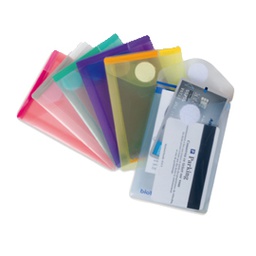 [80543] SET 6 BUSTE PP CON VELCRO F.TO VERTICALI 8X11.5CM COLORI ASSORTITI