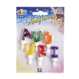 [94672] Set candeline Auguri colori assoriti Big Party