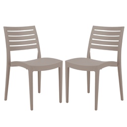 [97492] Set da 2 sedie Firenze in polipropilene juta Grandsoleil