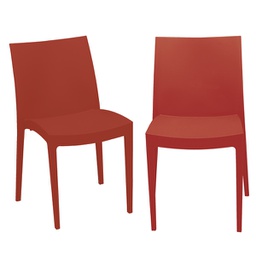 [97496] Set da 2 sedie Venice in polipropilene rosso Grandsoleil