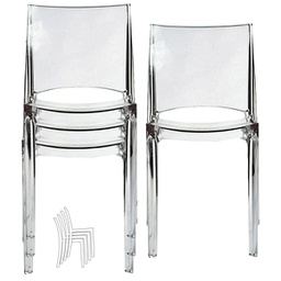 [97490] Set da 4 sedie B-side in policarbonato trasparente Grandsoleil