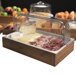[91104] Set espositore buffet GN 1/1 53x32cm naturale Leone