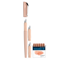 [94813] Set penna stilografica Callissima+3 punte intercamb. fusto albicocca Schneider