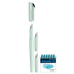 [94814] Set penna stilografica Callissima+3 punte intercamb. fusto verdementa Schneider