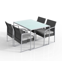 [91674] Set pranzo Bilbao nero/grigio - set 5 elementi